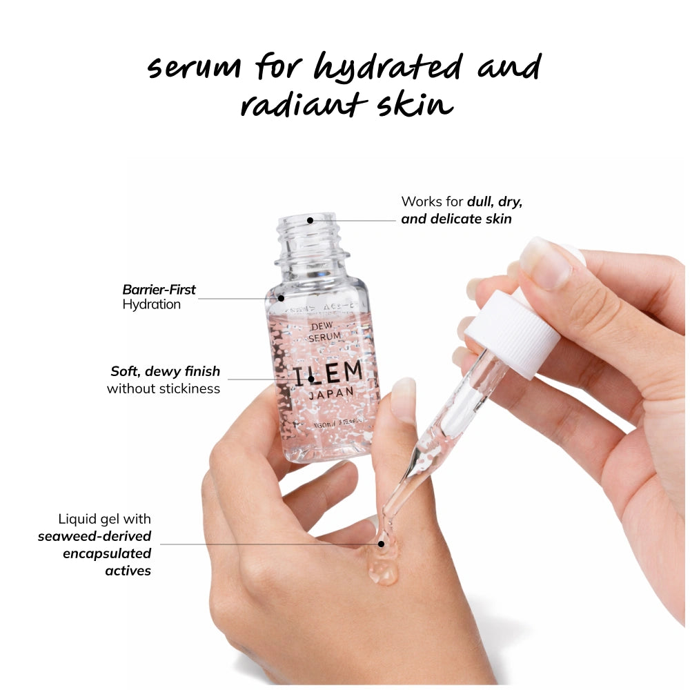 hydration serum that layers under spf and makeup for dewy radiance ILEM JAPAN