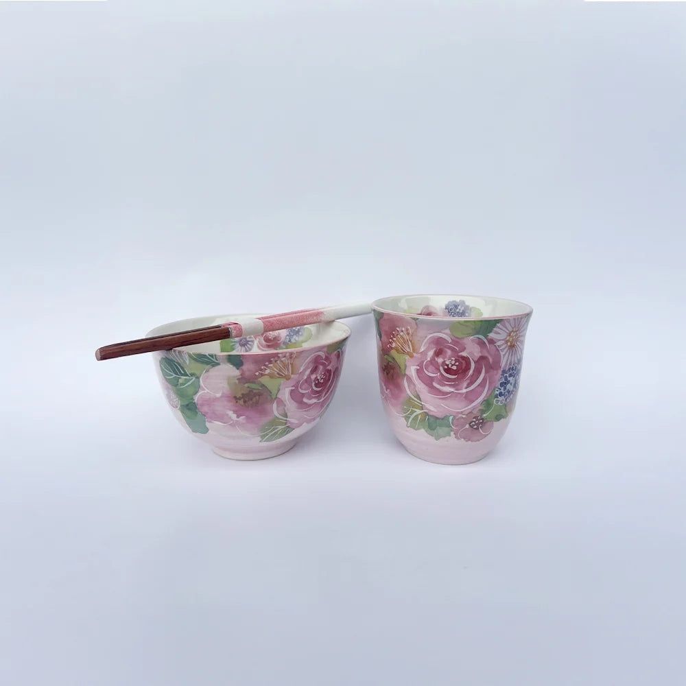 Japanese Bowl, Cup &amp; Chopstick Set