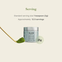25g matcha 12.5 servings 1 teaspoon