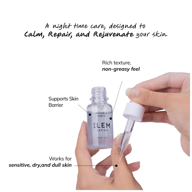 renewal serum texture with melting blue capsules peptides serum for sensitive skin