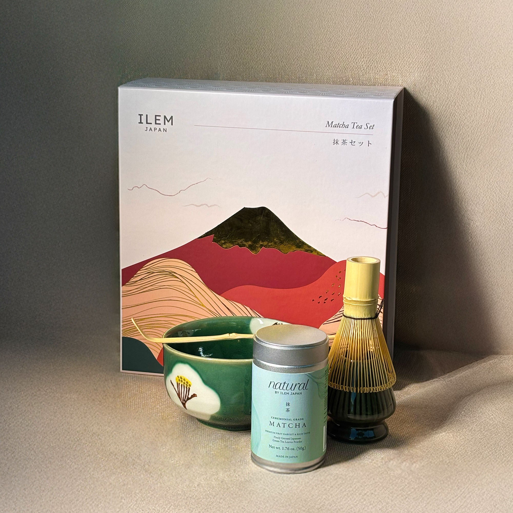 Set Da Tè Matcha Giapponese Completo - Con Frusta In Bambù, Portafrusta In Ceramica, Cucchiaino E Cucchiai In Legno