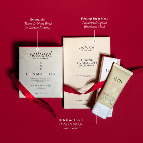 sheet mask with green tea and hand cream